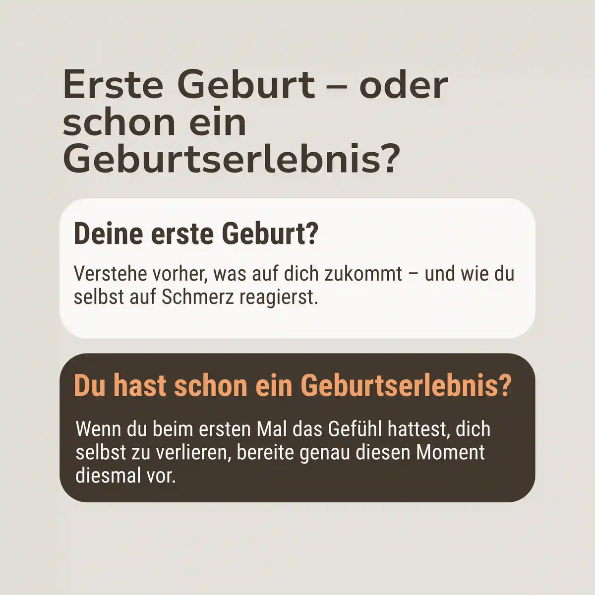 Erste Geburt – oder schon ein Geburtserlebnis