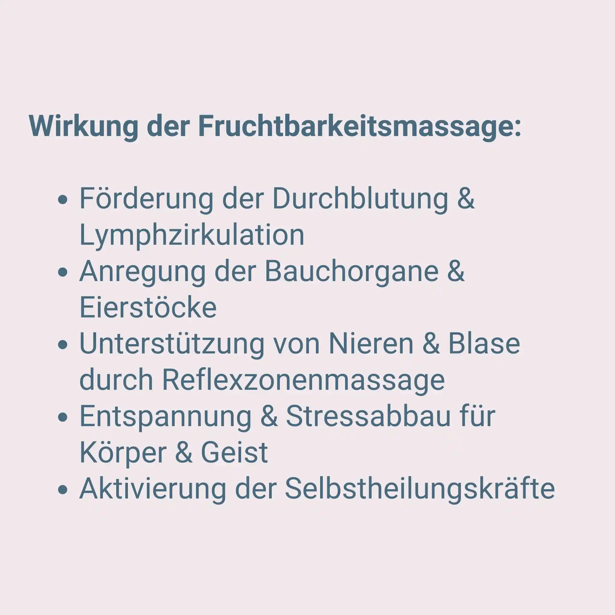 Wirkung der Fruchtbarkeitsmassagen