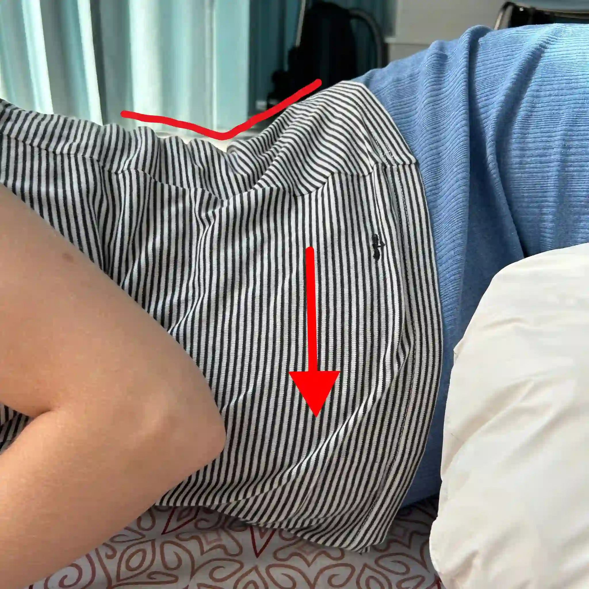 Schwangere ohne Bauchunterstützung