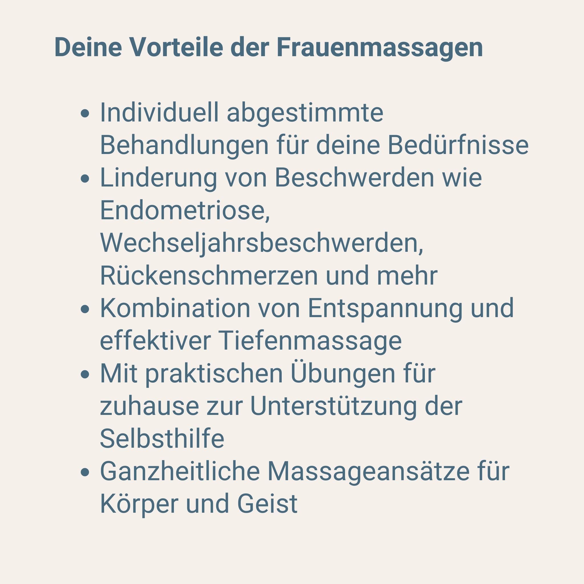Frauenmassagen haben viele Vorteile